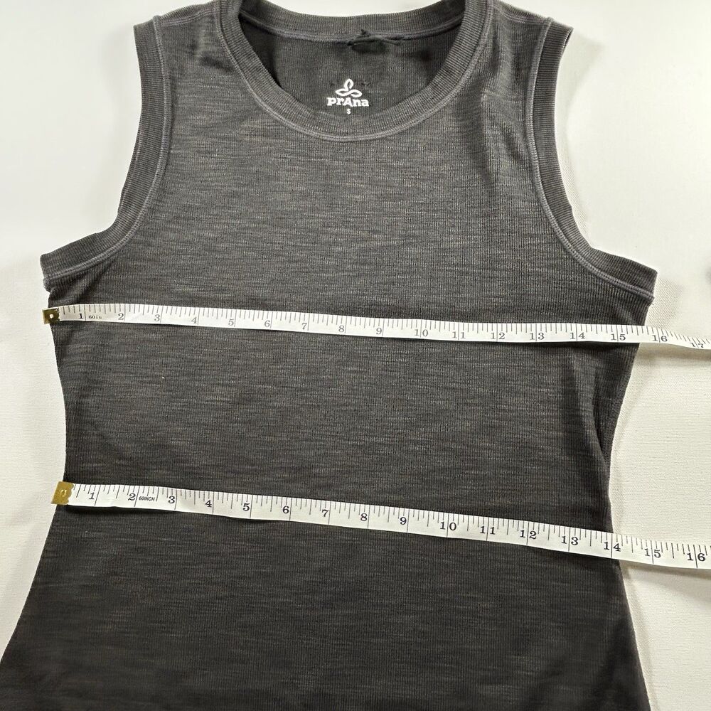 Prana Becksa Tank Dress Mink Grey Ribbed Stretch UPF 50 Athletic Bodycon Small - Picture 8 of 13